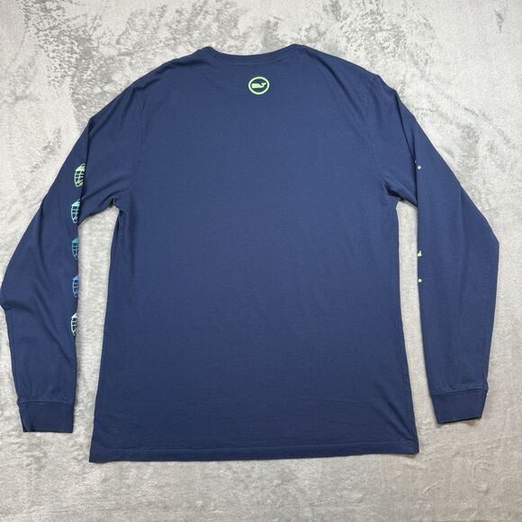 Vineyard Vines Shirt Men’s Medium Blue Performance Long Sleeve Outdoor Sport - Picture 2 of 8